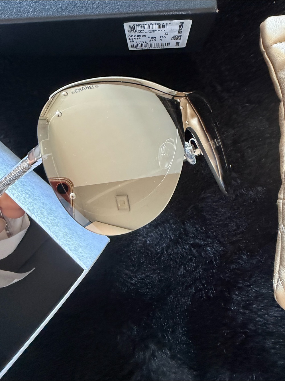 Chanel Gold Mirrored Round Sunglasses